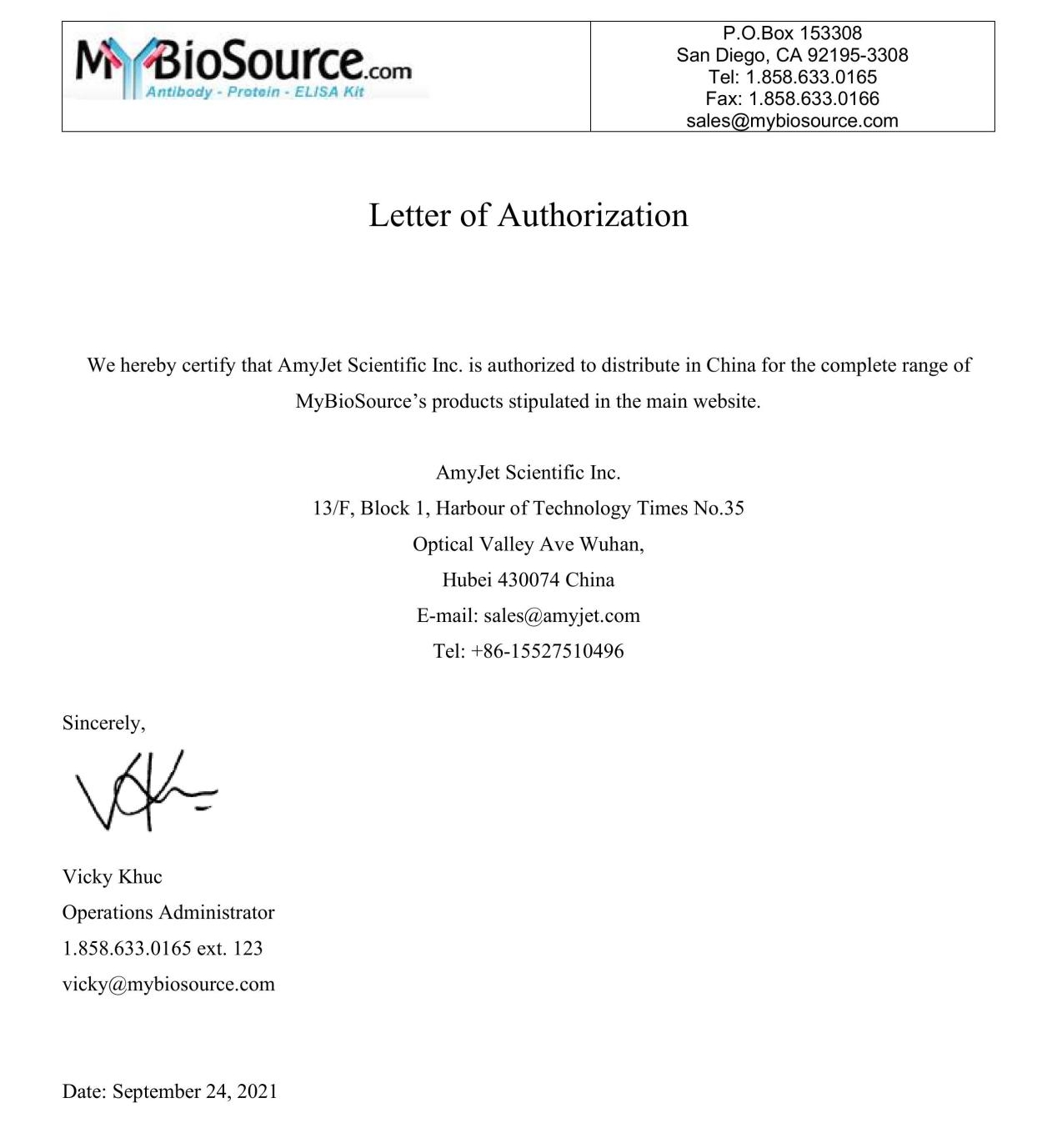 MyBioSource在中国区域的代理授权书MyBioSource在中国区域的代理授权书.jpeg